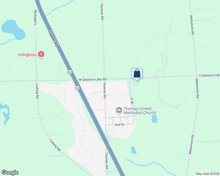 map of restaurants, bars, coffee shops, grocery stores, and more near 3848 Thomas Road in Oakland County