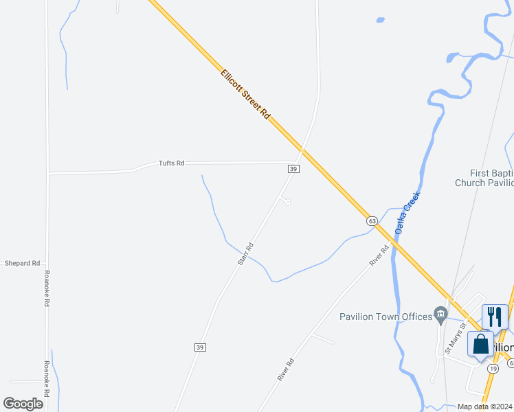 map of restaurants, bars, coffee shops, grocery stores, and more near 10980 Starr Road in Wyoming
