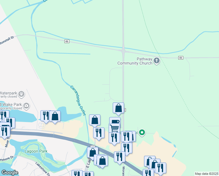 map of restaurants, bars, coffee shops, grocery stores, and more near 3060 County Road 10 in Canandaigua