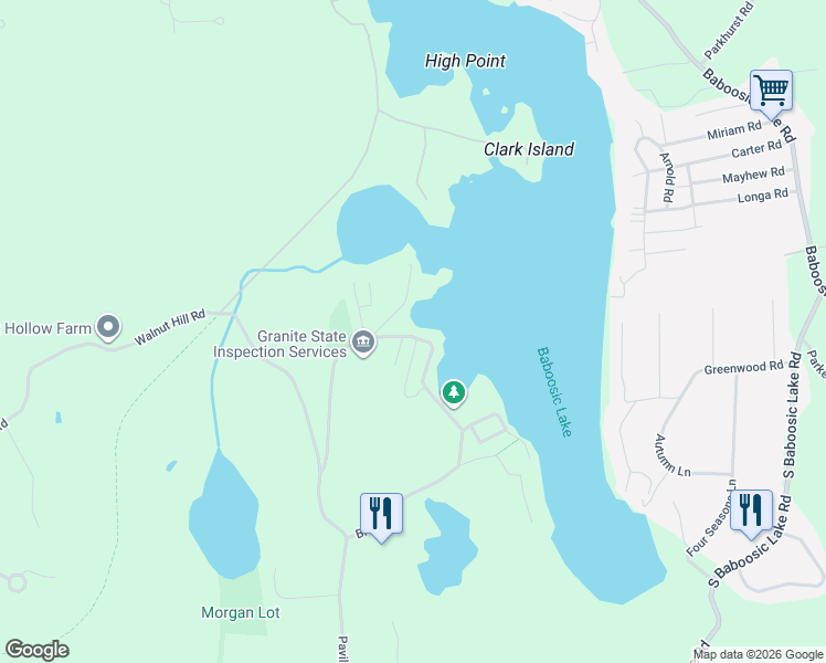 map of restaurants, bars, coffee shops, grocery stores, and more near 6 Clark Avenue in Amherst