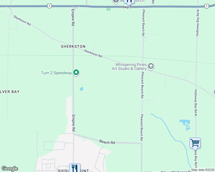 map of restaurants, bars, coffee shops, grocery stores, and more near 5231 Sherkston Road in Port Colborne