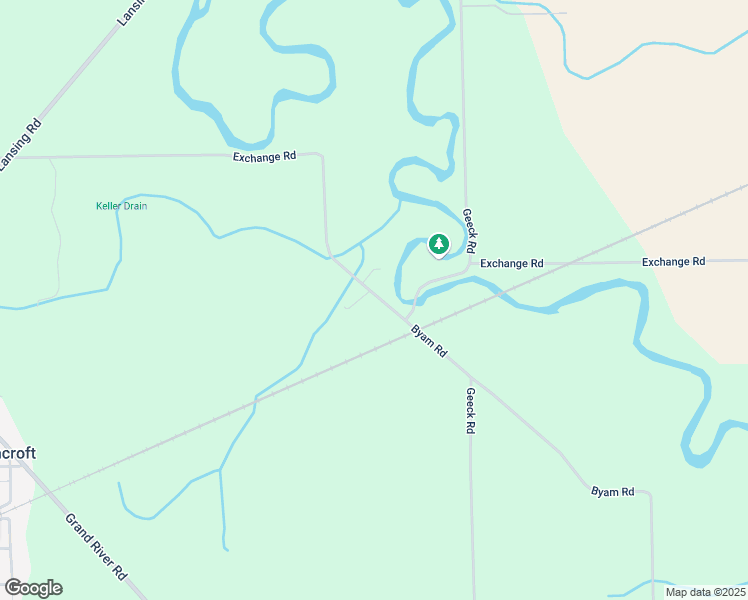 map of restaurants, bars, coffee shops, grocery stores, and more near 5854 Exchange Road in Bancroft