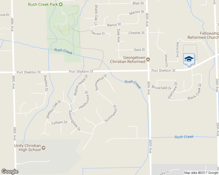 map of restaurants, bars, coffee shops, grocery stores, and more near 6307 Woodhall Court in Hudsonville