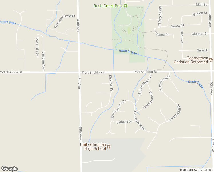 map of restaurants, bars, coffee shops, grocery stores, and more near 4638 Sheldon Court in Hudsonville