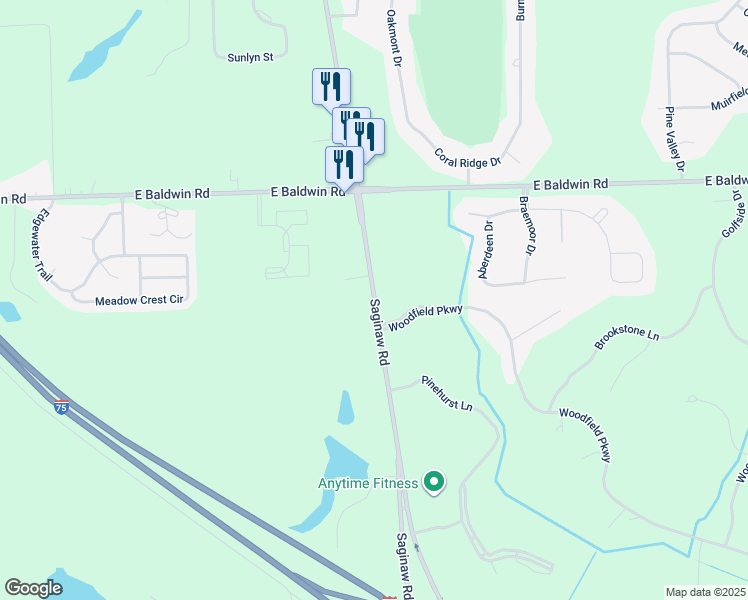 map of restaurants, bars, coffee shops, grocery stores, and more near 10096 Dixie Highway in Holly