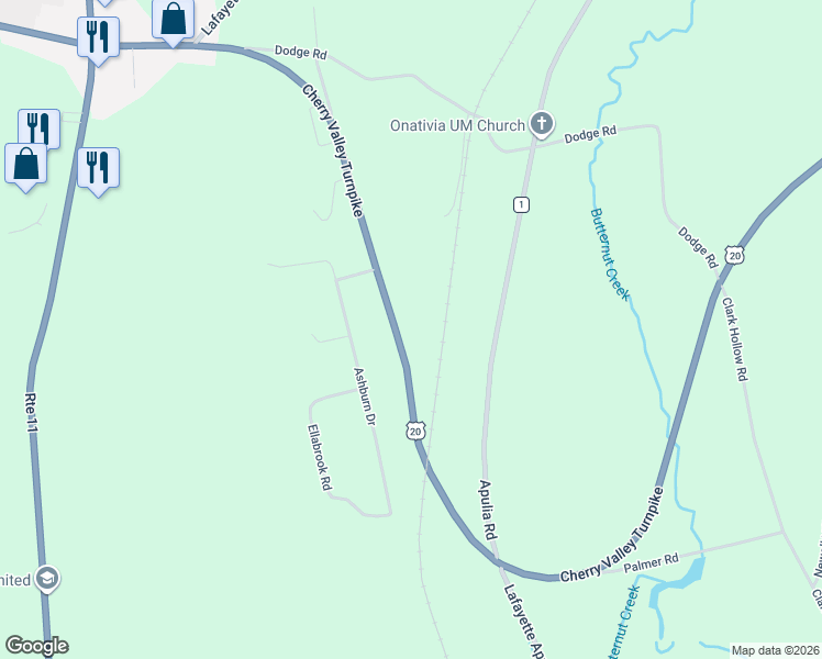 map of restaurants, bars, coffee shops, grocery stores, and more near 6208 U.S. 20 in LaFayette