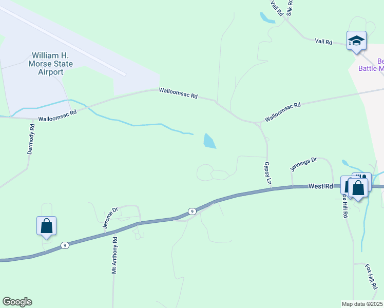 map of restaurants, bars, coffee shops, grocery stores, and more near 297 Village Lane in Bennington County