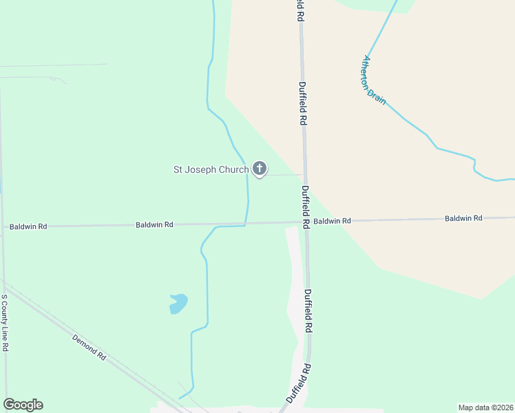 map of restaurants, bars, coffee shops, grocery stores, and more near 12080 Baldwin Road in Gaines