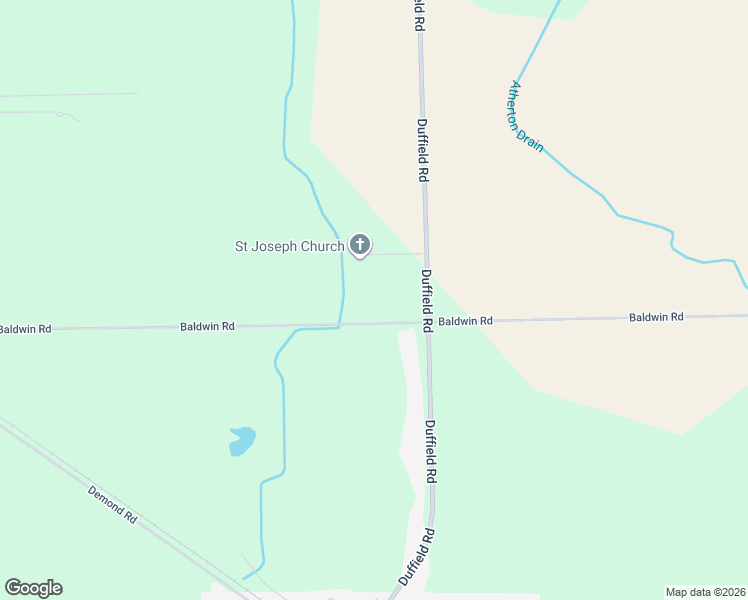 map of restaurants, bars, coffee shops, grocery stores, and more near 12080 Baldwin Road in Gaines