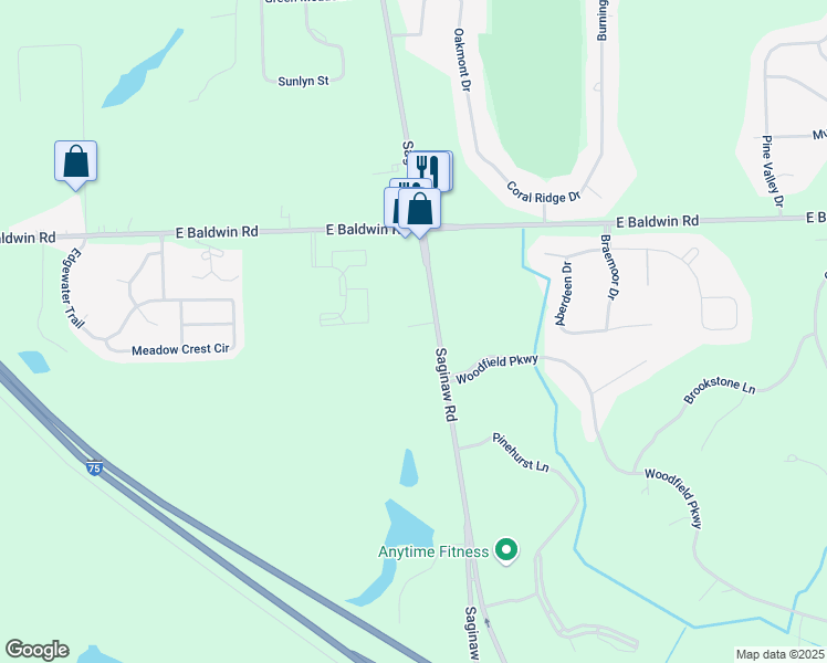 map of restaurants, bars, coffee shops, grocery stores, and more near 10096 Dixie Highway in Holly