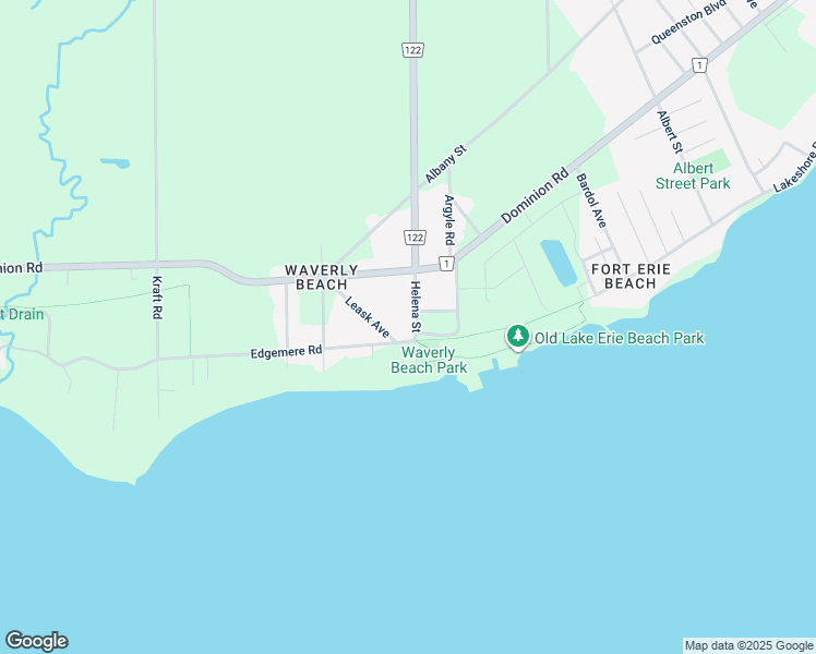 map of restaurants, bars, coffee shops, grocery stores, and more near in Fort Erie