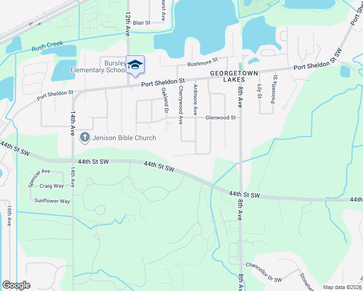 map of restaurants, bars, coffee shops, grocery stores, and more near 1024 Idlewile Street in Georgetown Township