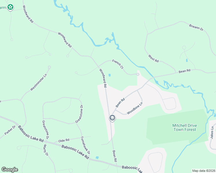 map of restaurants, bars, coffee shops, grocery stores, and more near 15 Woodward Road in Merrimack