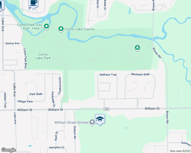 map of restaurants, bars, coffee shops, grocery stores, and more near 183 Nathans Trail in Lancaster