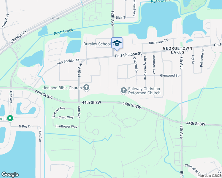 map of restaurants, bars, coffee shops, grocery stores, and more near 6394 12th Avenue in Georgetown Township