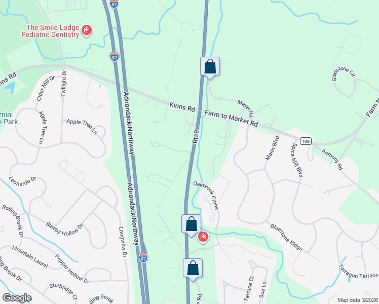map of restaurants, bars, coffee shops, grocery stores, and more near 1000 South Parkwood Drive in Saratoga County
