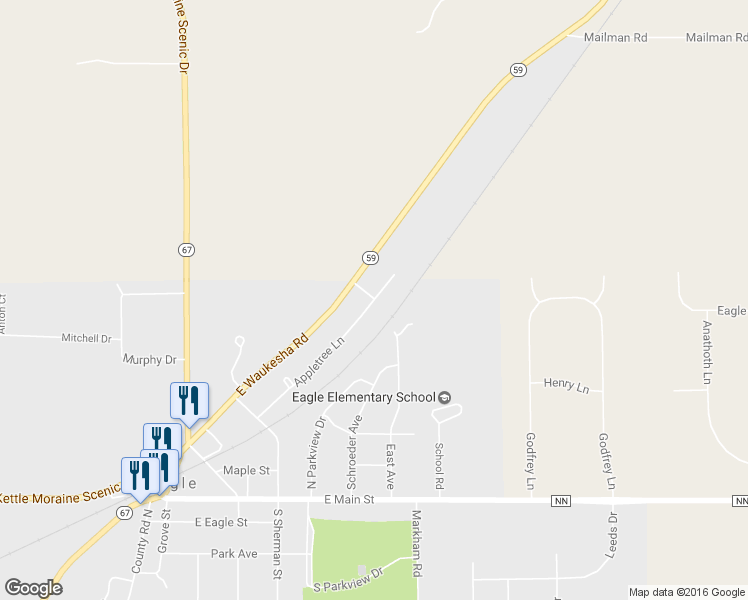 map of restaurants, bars, coffee shops, grocery stores, and more near 323 Appletree Lane in Eagle