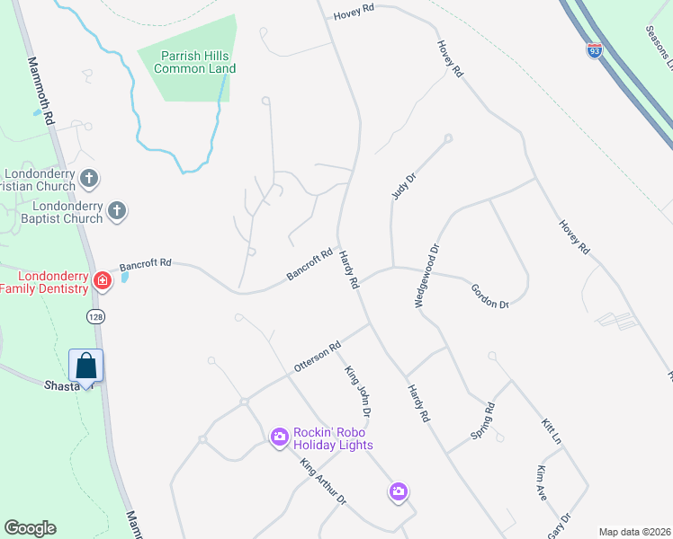 map of restaurants, bars, coffee shops, grocery stores, and more near 53 Hardy Road in Londonderry