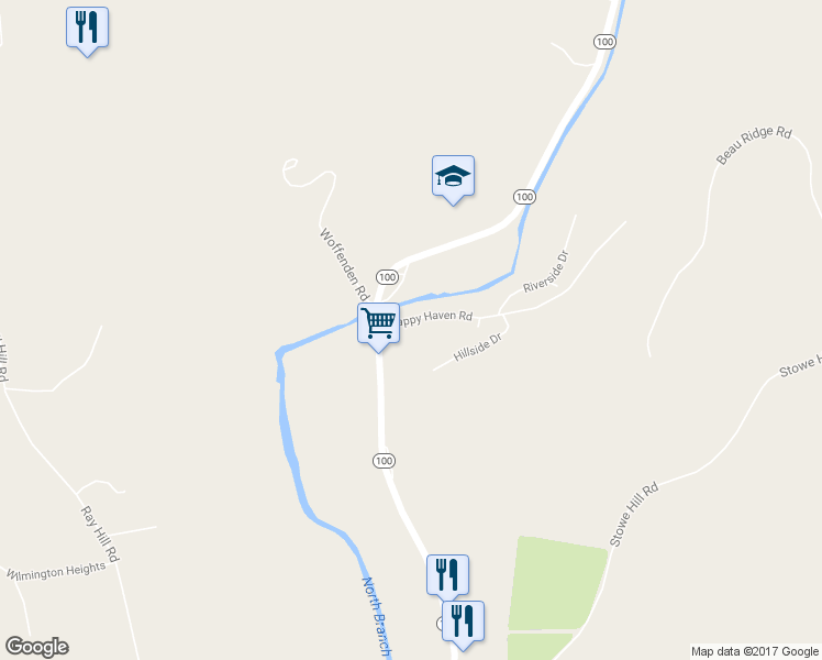 map of restaurants, bars, coffee shops, grocery stores, and more near 11 Happy Haven Road in Wilmington