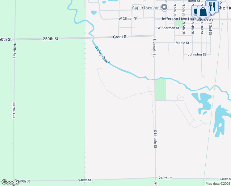 map of restaurants, bars, coffee shops, grocery stores, and more near 412B Brickyard Road in Sheffield
