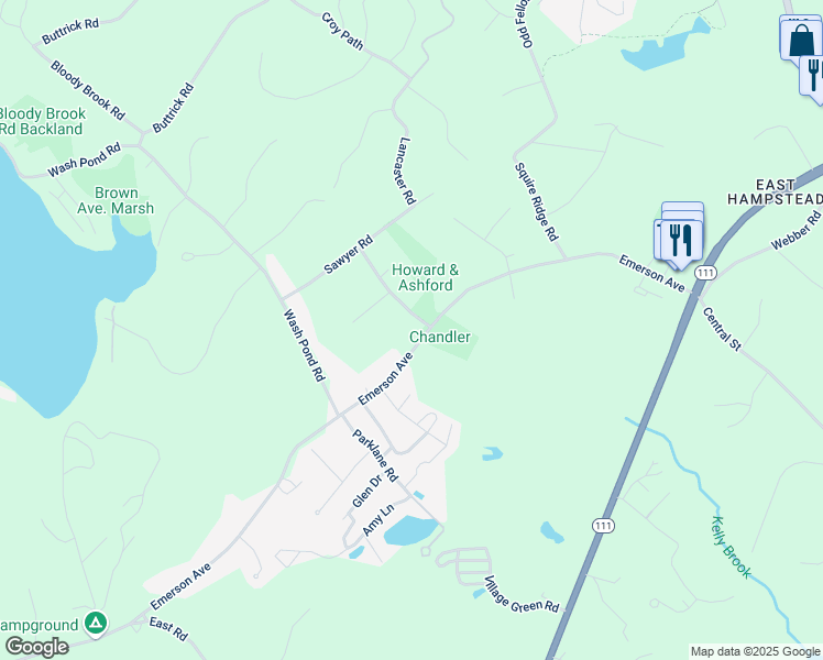 map of restaurants, bars, coffee shops, grocery stores, and more near 6 Randall Lane in Hampstead