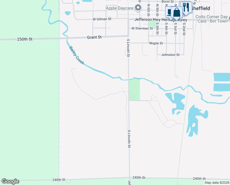 map of restaurants, bars, coffee shops, grocery stores, and more near 208 Brickyard Court in Sheffield
