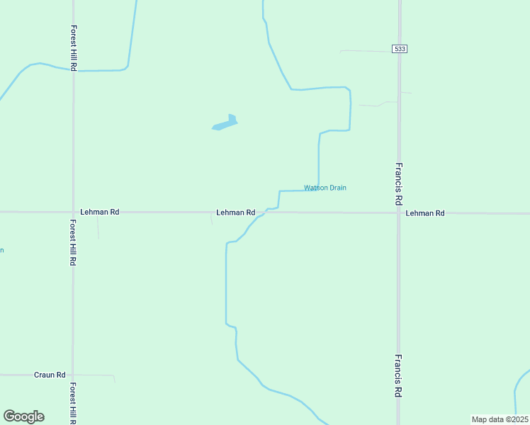 map of restaurants, bars, coffee shops, grocery stores, and more near 7418 Lehman Road in DeWitt