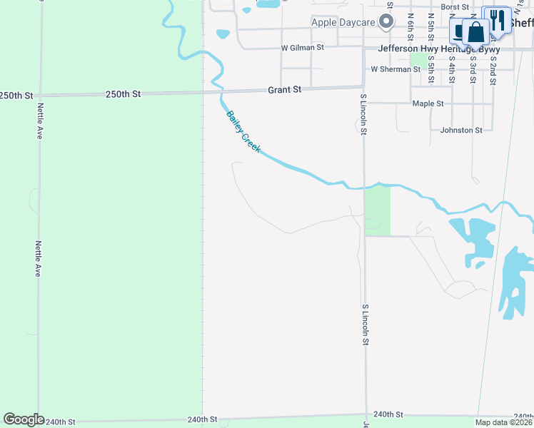 map of restaurants, bars, coffee shops, grocery stores, and more near 412B Brickyard Road in Sheffield