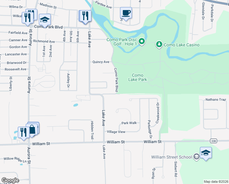 map of restaurants, bars, coffee shops, grocery stores, and more near 60 Waltham Avenue in Lancaster