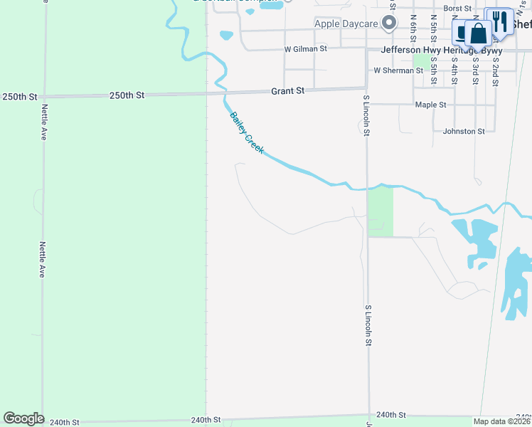 map of restaurants, bars, coffee shops, grocery stores, and more near 412B Brickyard Road in Sheffield