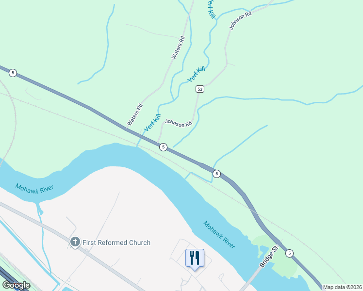 map of restaurants, bars, coffee shops, grocery stores, and more near 5878 Amsterdam Road in Schenectady