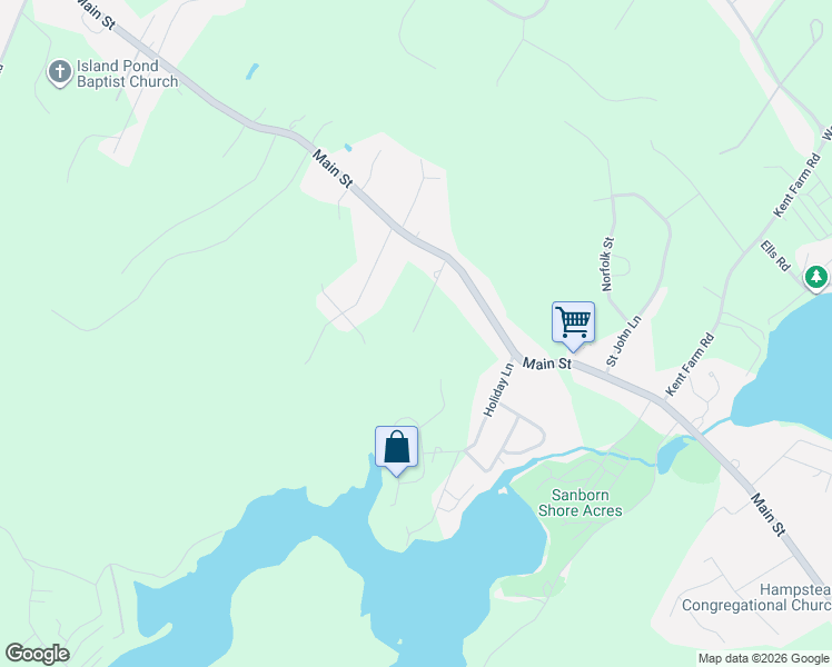 map of restaurants, bars, coffee shops, grocery stores, and more near 28 Longview Drive in Hampstead