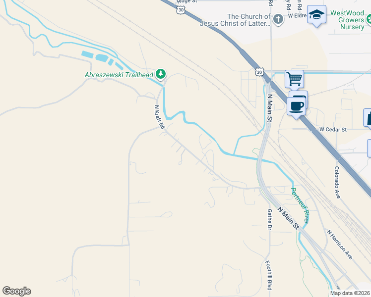 map of restaurants, bars, coffee shops, grocery stores, and more near 8721 North Kraft Road in Pocatello