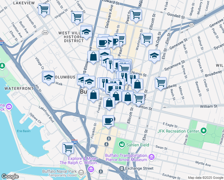map of restaurants, bars, coffee shops, grocery stores, and more near in Ridgeway