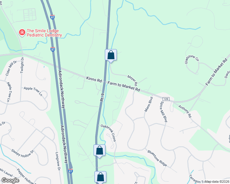 map of restaurants, bars, coffee shops, grocery stores, and more near 382 Farm to Market Road in Saratoga County