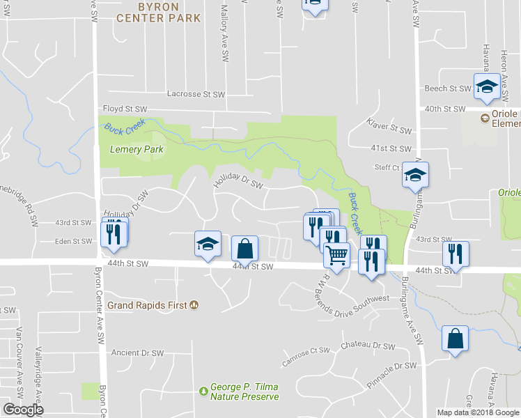 map of restaurants, bars, coffee shops, grocery stores, and more near 1901 Cannon Southwest in Wyoming