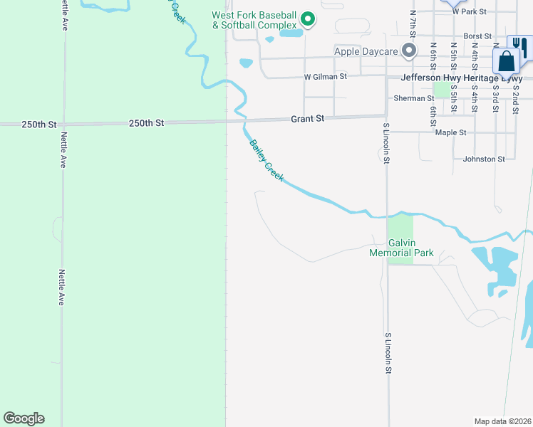 map of restaurants, bars, coffee shops, grocery stores, and more near 426A Brickyard Road in Sheffield