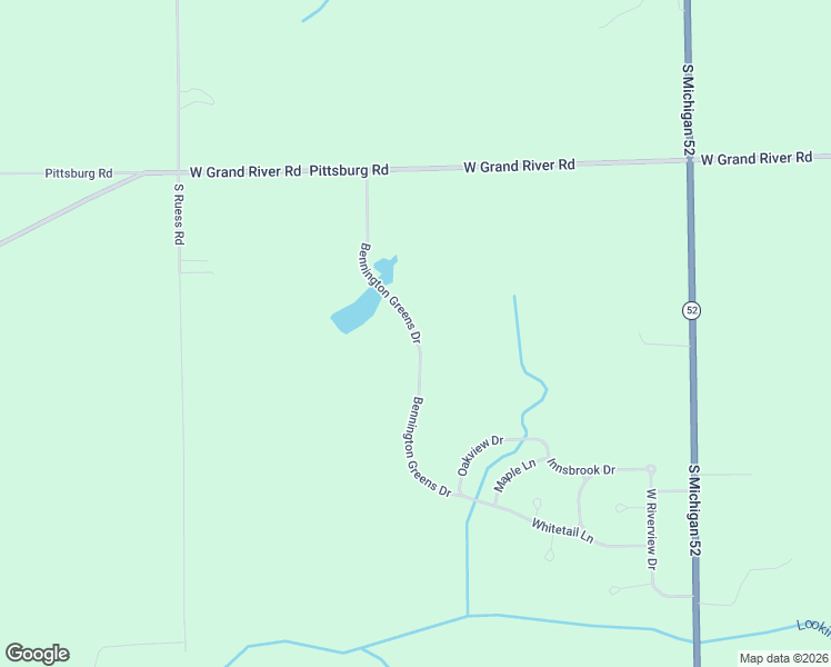 map of restaurants, bars, coffee shops, grocery stores, and more near 7238 Bennington Greens Drive in Owosso