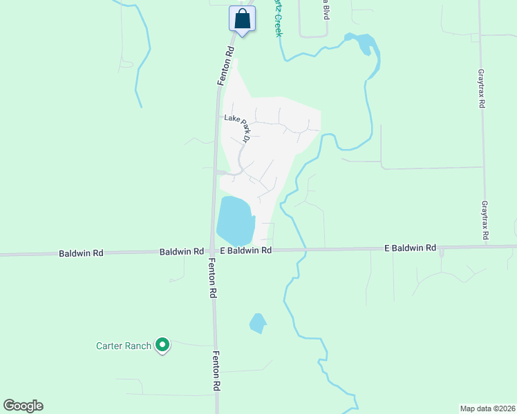 map of restaurants, bars, coffee shops, grocery stores, and more near 9545 Parkwood Drive in Grand Blanc