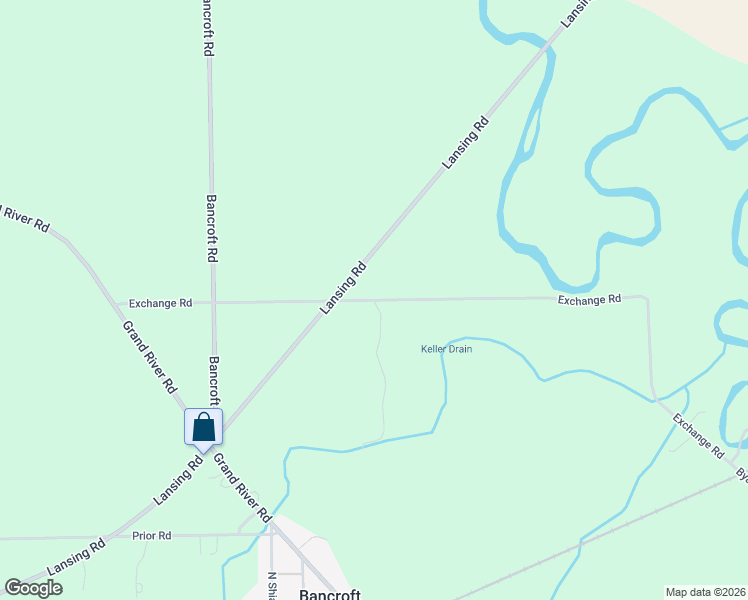 map of restaurants, bars, coffee shops, grocery stores, and more near 5053 Exchange Road in Bancroft