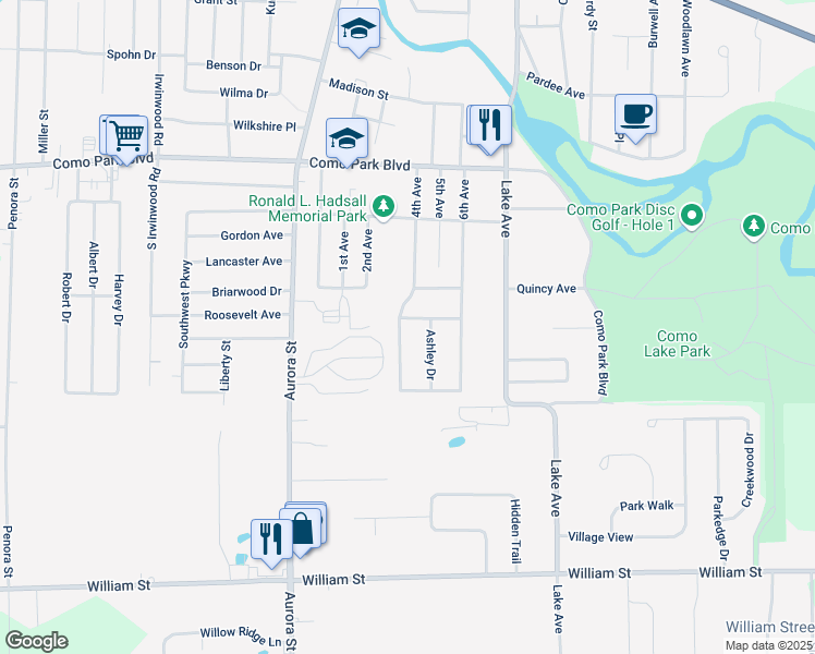 map of restaurants, bars, coffee shops, grocery stores, and more near 118 4th Ave in Lancaster