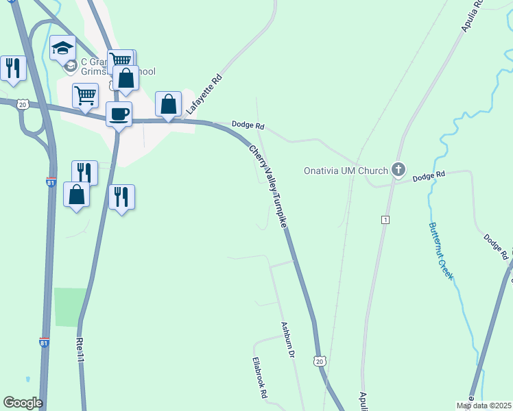 map of restaurants, bars, coffee shops, grocery stores, and more near 6162 U.S. 20 in LaFayette