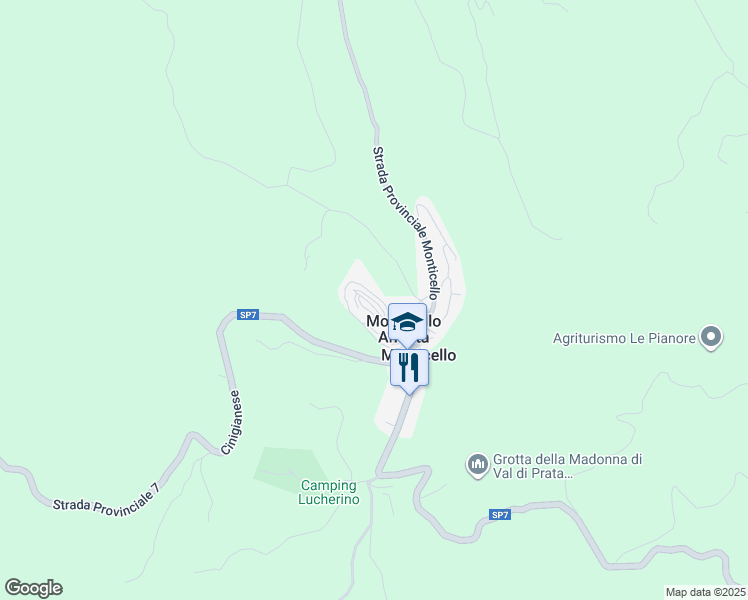 map of restaurants, bars, coffee shops, grocery stores, and more near 1 Chiasso Stretto in Monticello Amiata