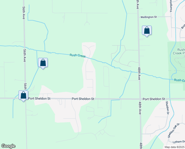 map of restaurants, bars, coffee shops, grocery stores, and more near 6532 Bradenwood Drive in Hudsonville