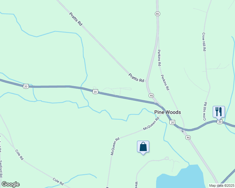 map of restaurants, bars, coffee shops, grocery stores, and more near 6119 U.S. 20 in Bouckville