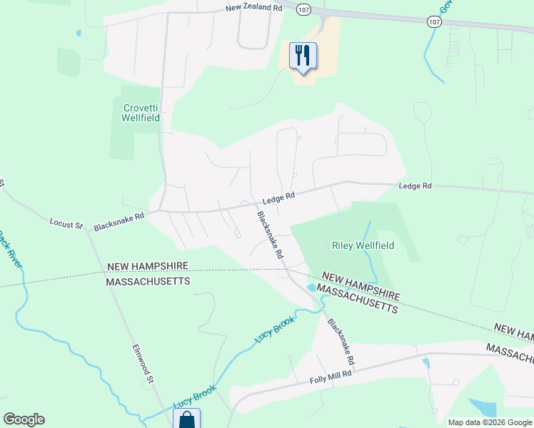 map of restaurants, bars, coffee shops, grocery stores, and more near 105 Blacksnake Road in Seabrook