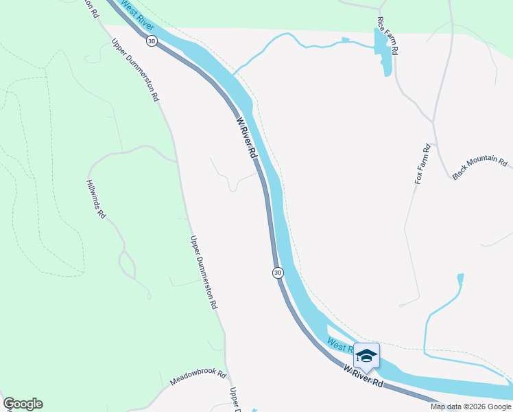 map of restaurants, bars, coffee shops, grocery stores, and more near 1062 West River Road in Brattleboro
