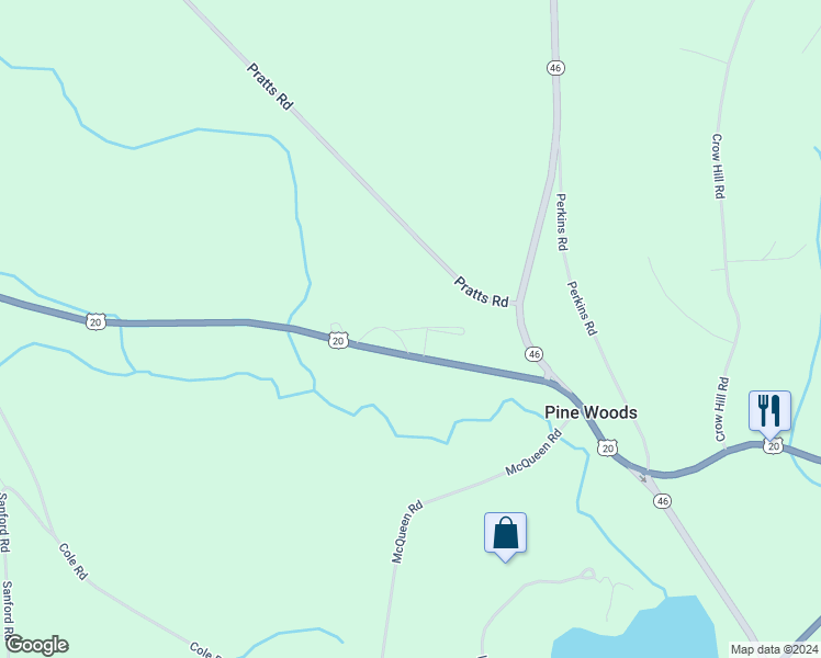 map of restaurants, bars, coffee shops, grocery stores, and more near 6119 U.S. 20 in Bouckville