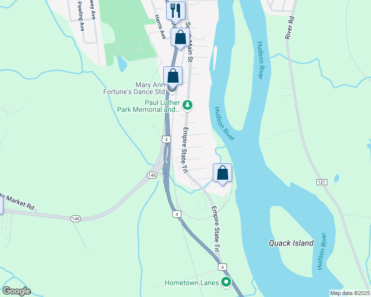 map of restaurants, bars, coffee shops, grocery stores, and more near 5 Bennington Avenue in Mechanicville