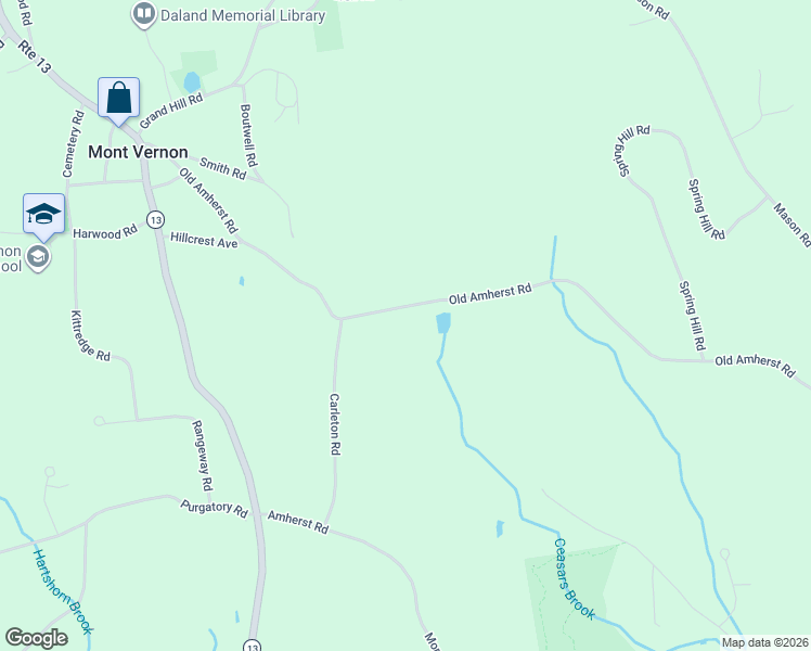 map of restaurants, bars, coffee shops, grocery stores, and more near 29-59 Old Amherst Road in Mont Vernon